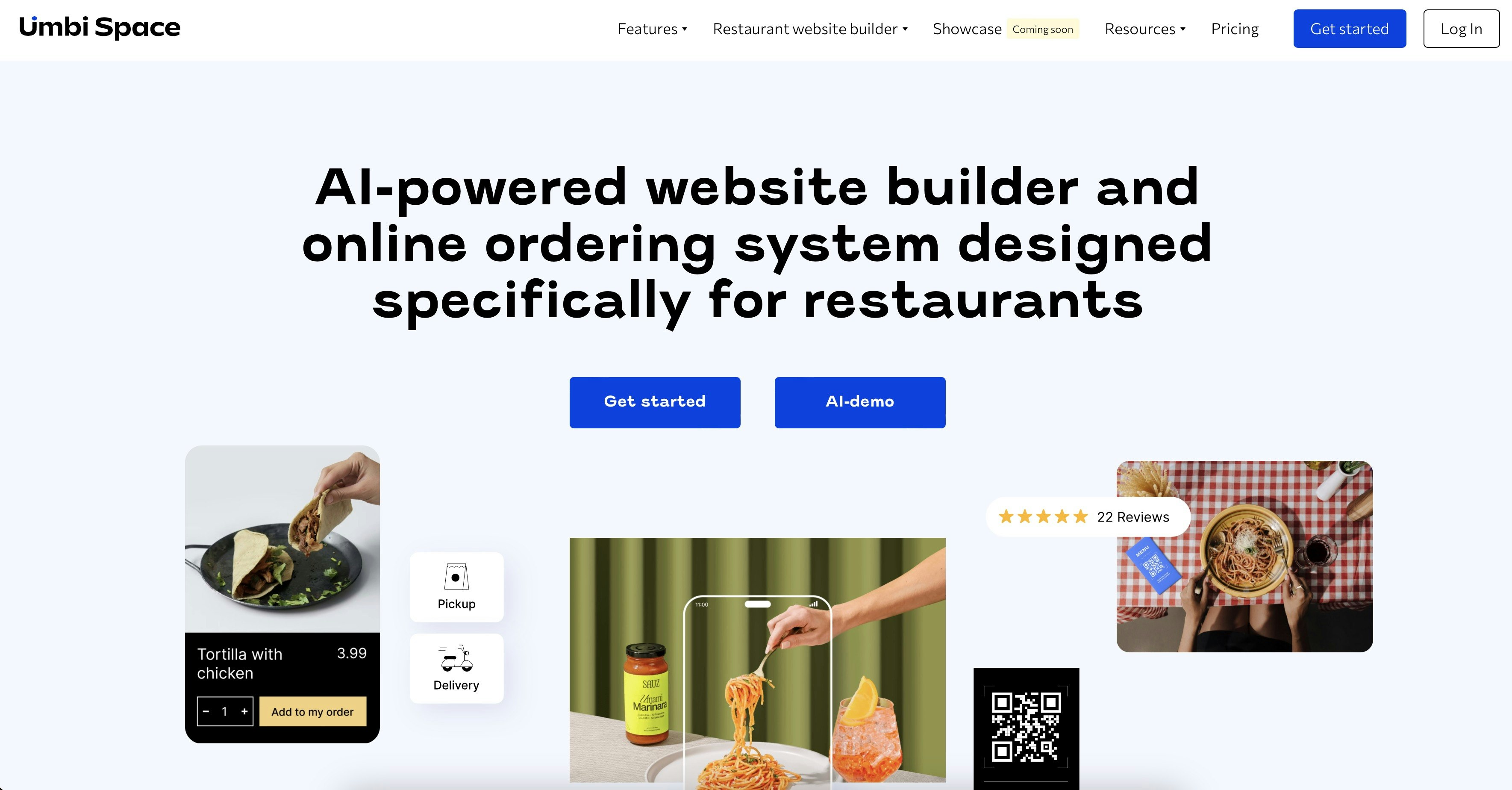 startuptile Umbi Space-Restaurant website builder