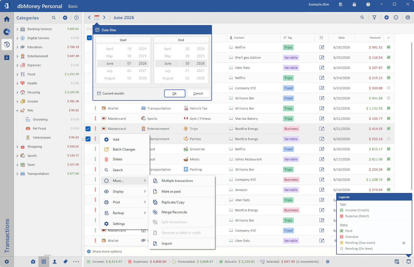 dbMoney Personal screenshot 15