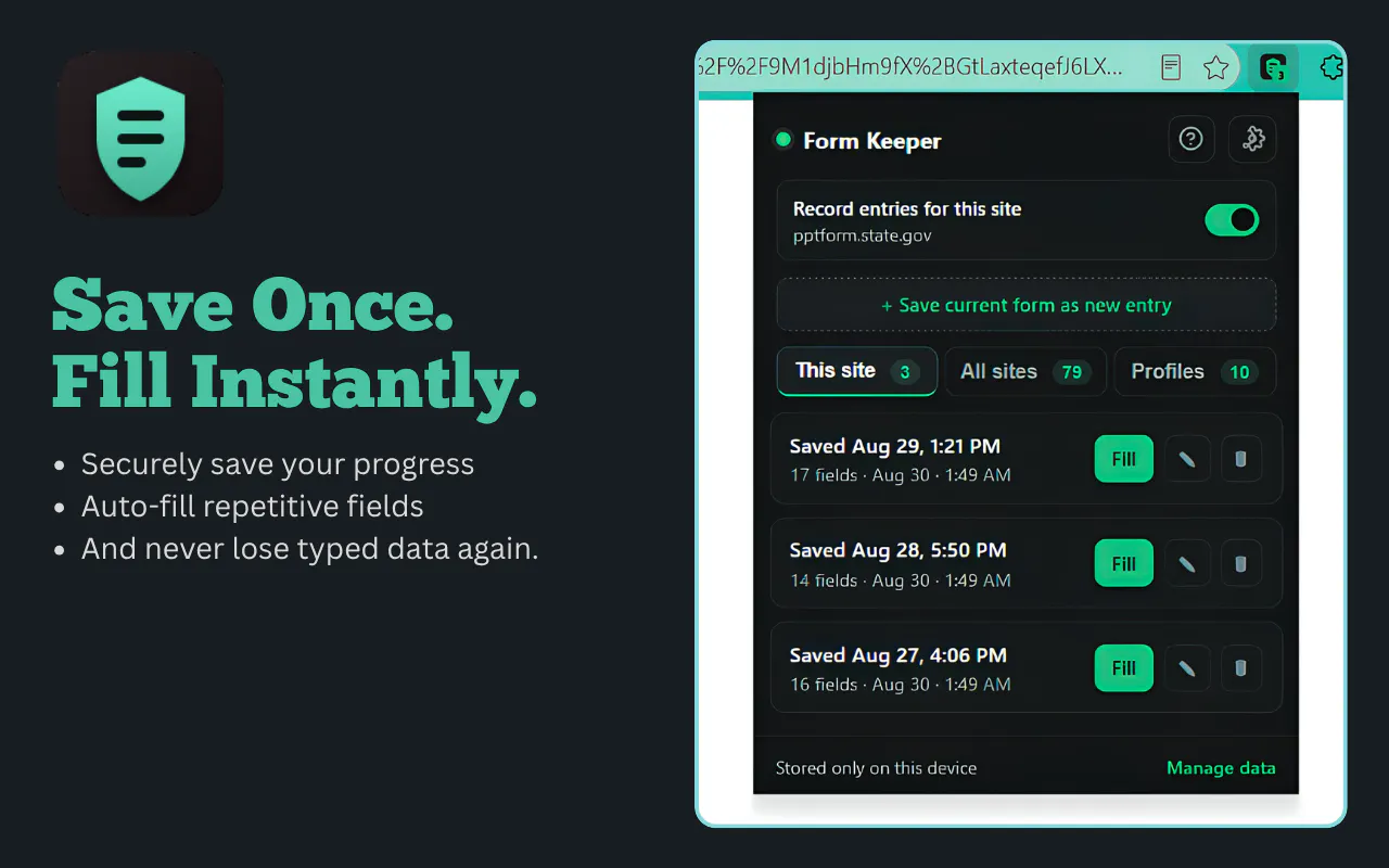 Form Keeper — Local Form Autofill gallery image