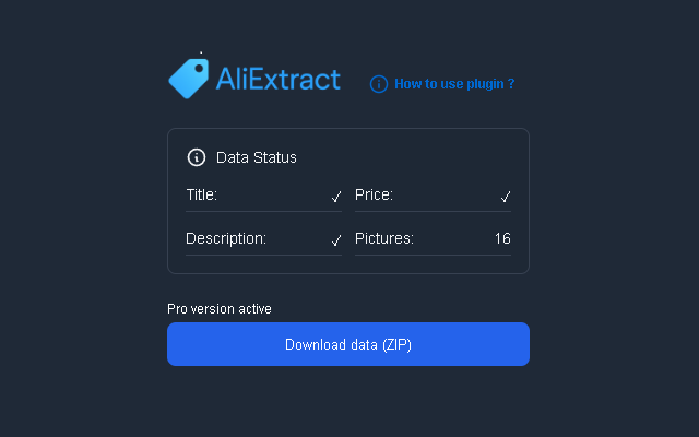 AliExpress Data Extractor - Export AliExpress product data to ZIP instantly media 2