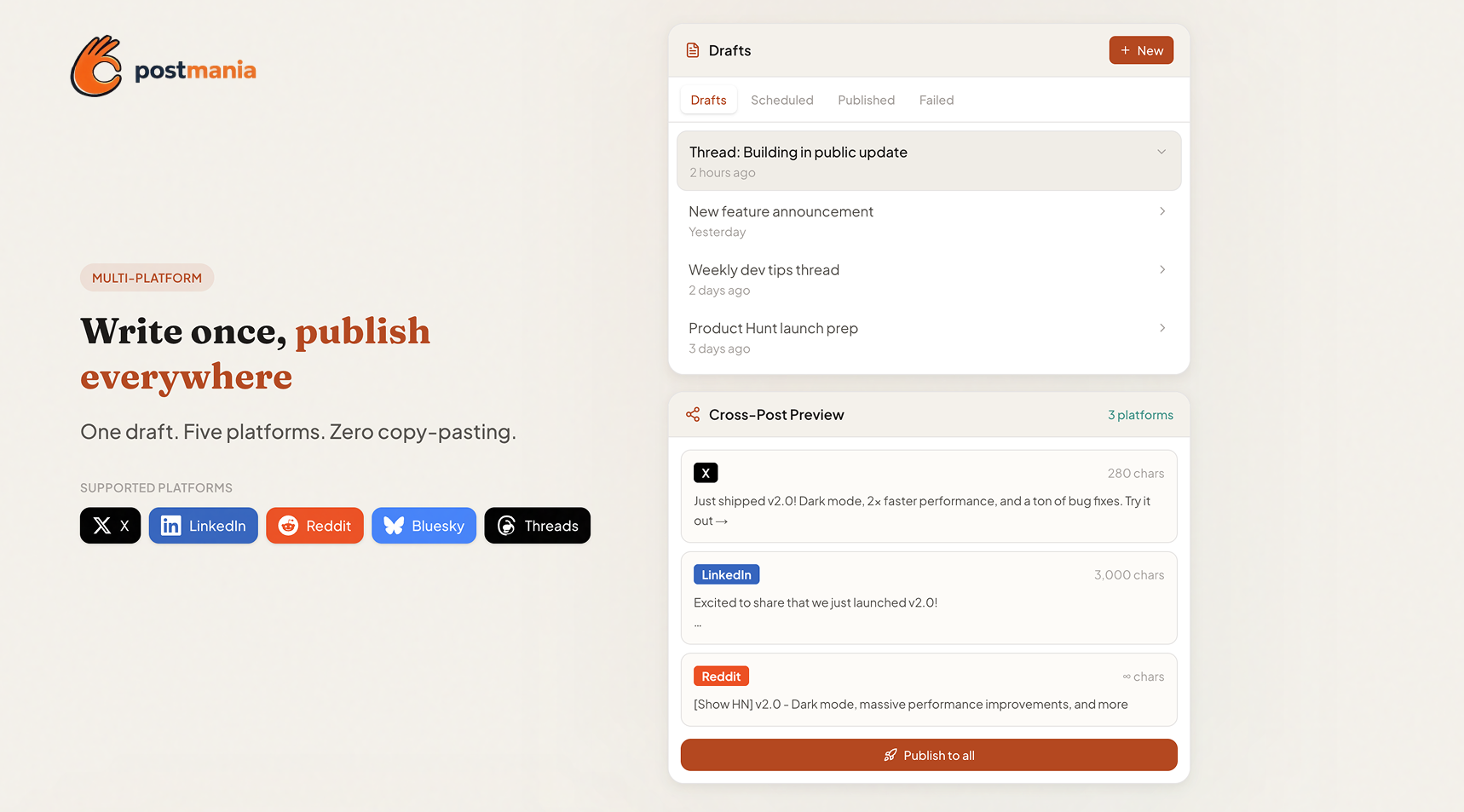 Postmania - Main product screenshot demonstrating key features and user interface
