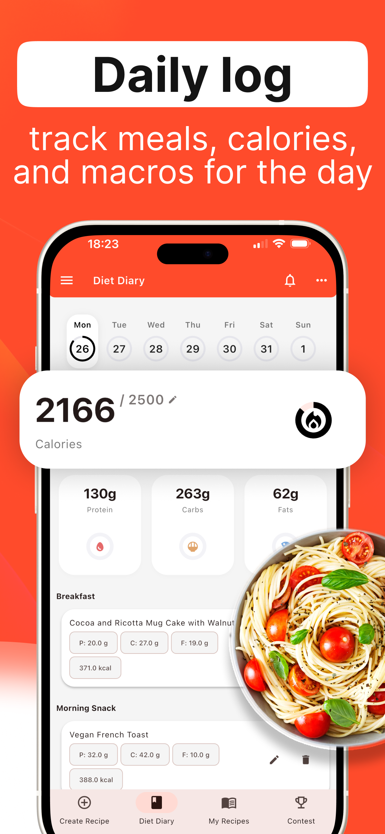GetYourMacros: Fitness Recipes & Diary - Screenshot 3 showing product features and functionality