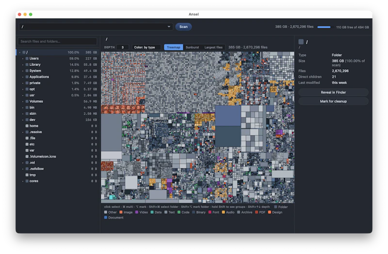 Ansel — Disk Usage Analyzer screenshot 1