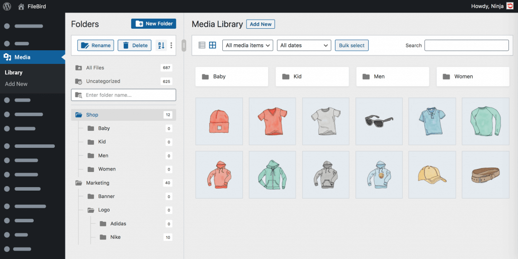 FileBird - WordPress Media Library Folders Image