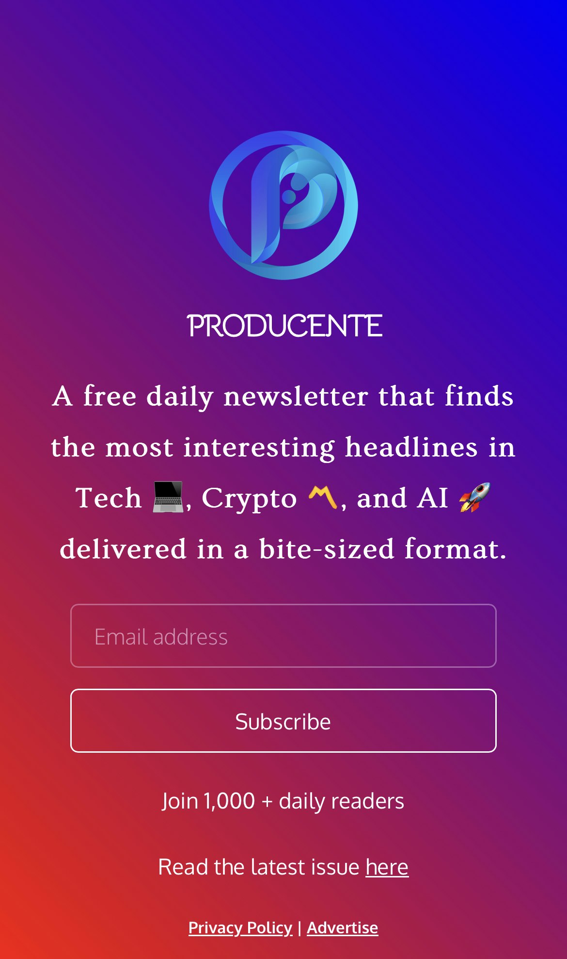 Producente.io - จดหมายข่าวรายวันฟรีส่งในรูปแบบขนาดไบต์ media 1