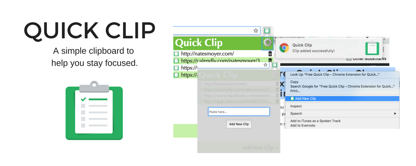 Quick Clip - a copy and paste clipboard Chrome Extension gallery image