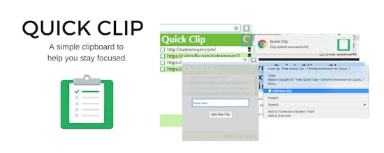 Quick Clip - a copy and paste clipboard Chrome Extension gallery image