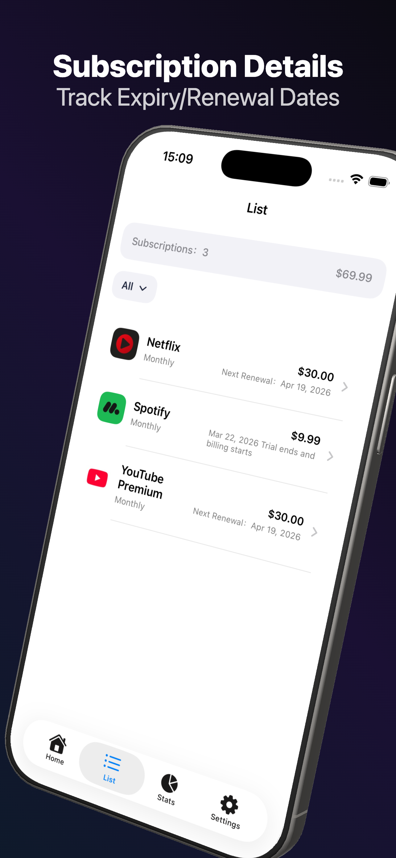 SubSmart: Subscription Tracker gallery image