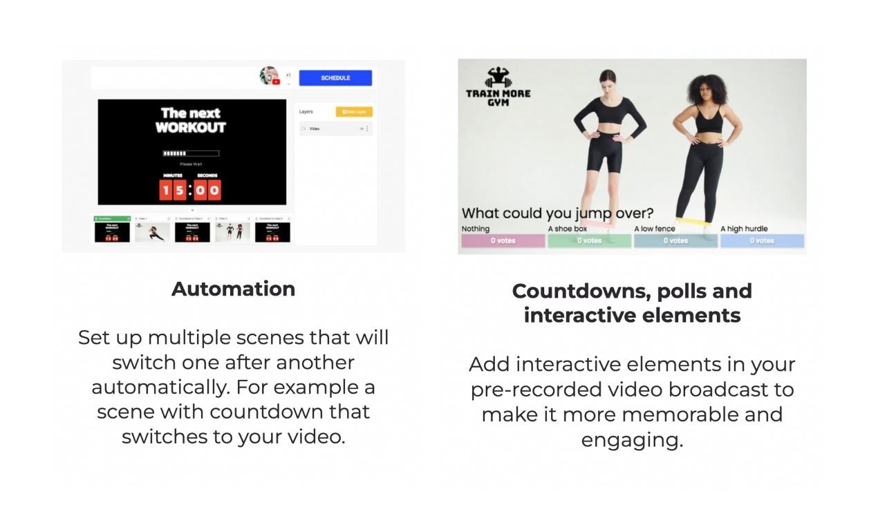 Live stream Pre-Recorded videos media 5