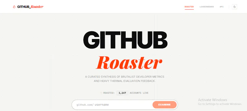 Github Roaster screenshot 1