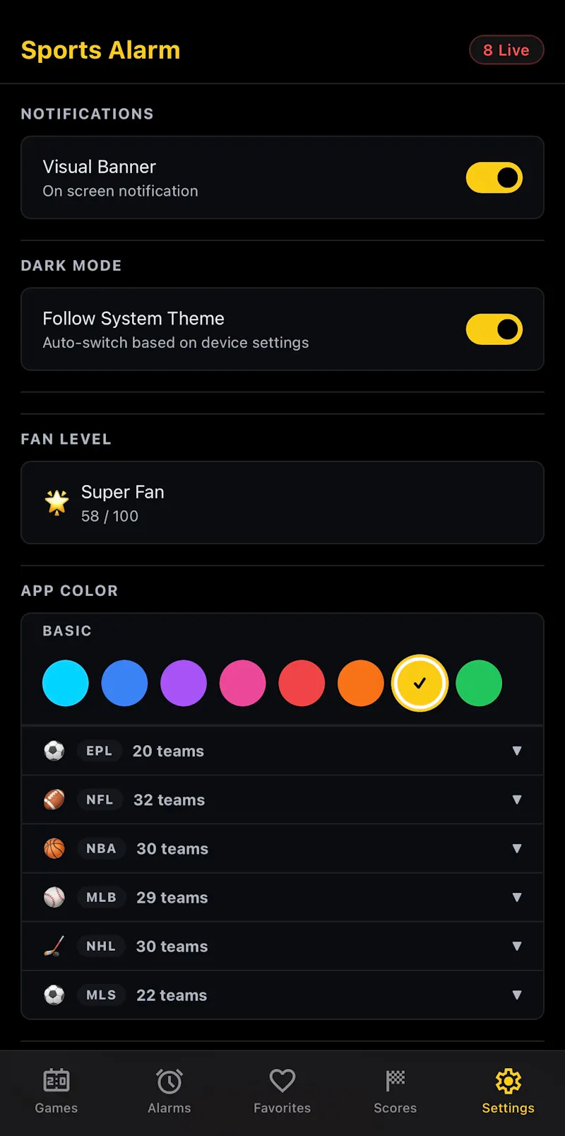 Sports Alarm screenshot 5