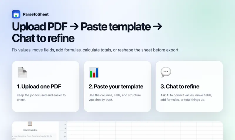 ParseToSheet screenshot 2