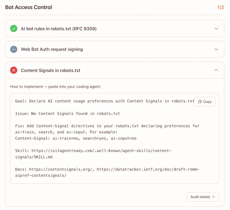 Is Your Site Agent-Ready? by Cloudflare screenshot 6