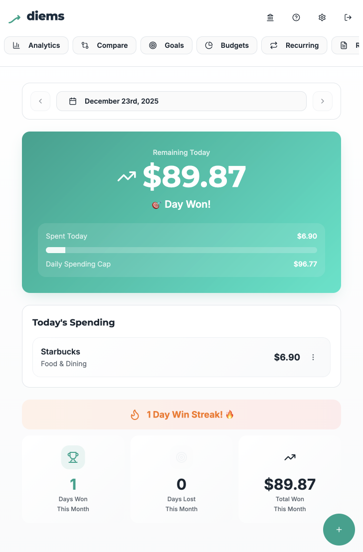 Diems - Screenshot 2 showing product features and functionality