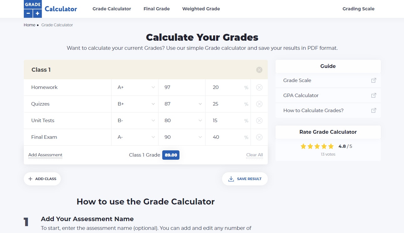 Grade Calculator gallery image