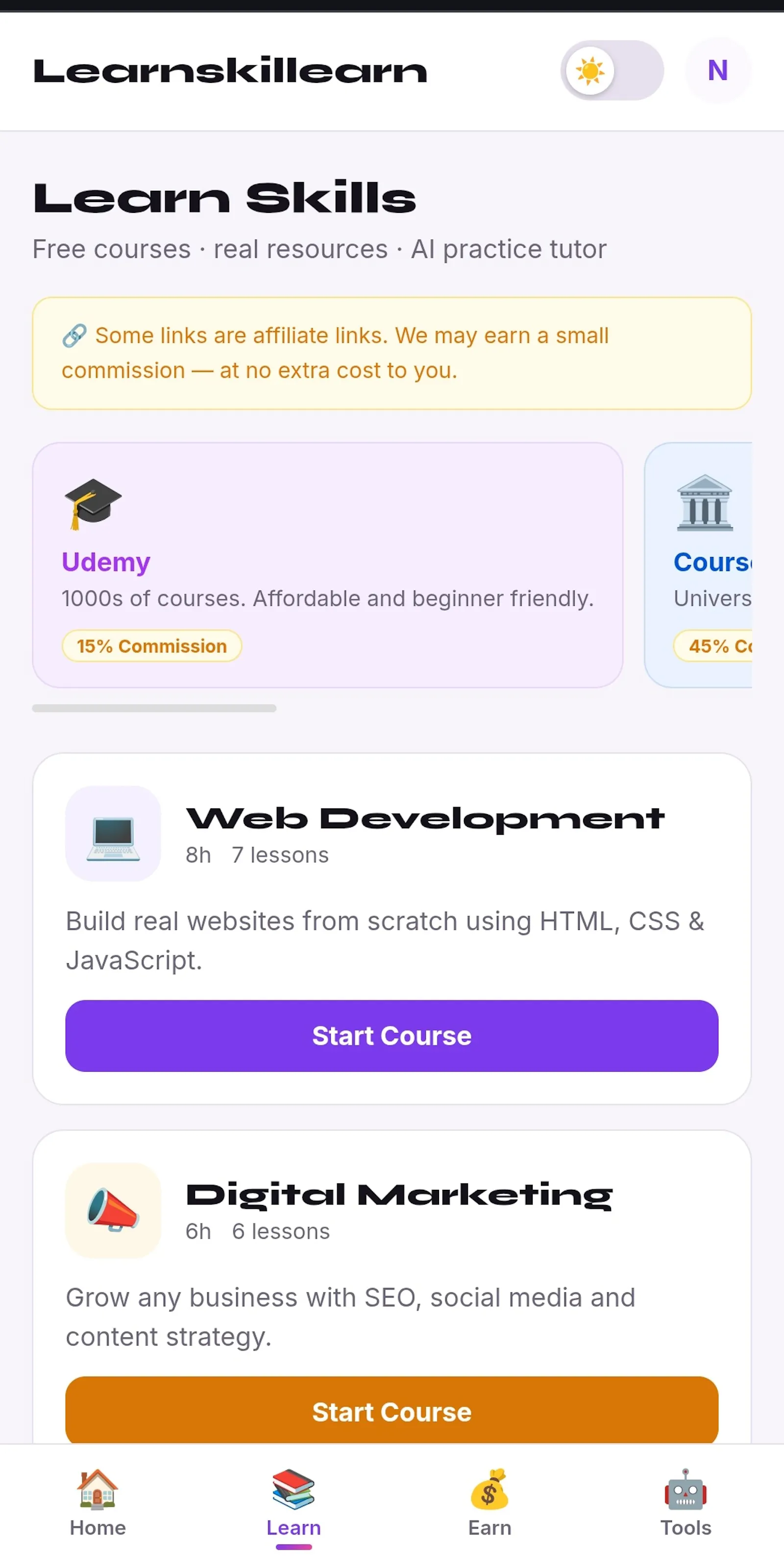 Learnskillearn screenshot 1