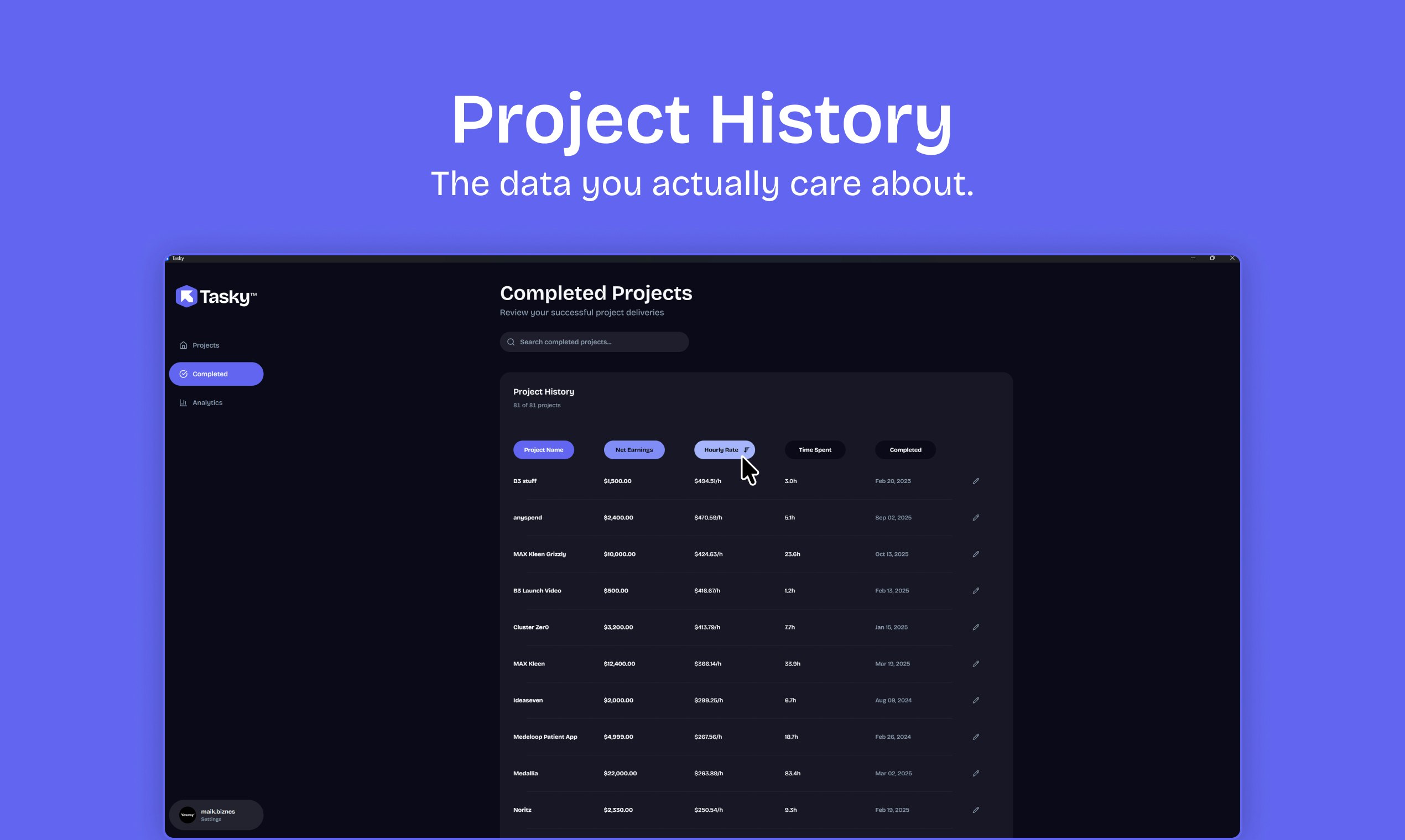 Tasky — Freelancer Time Tracker gallery image
