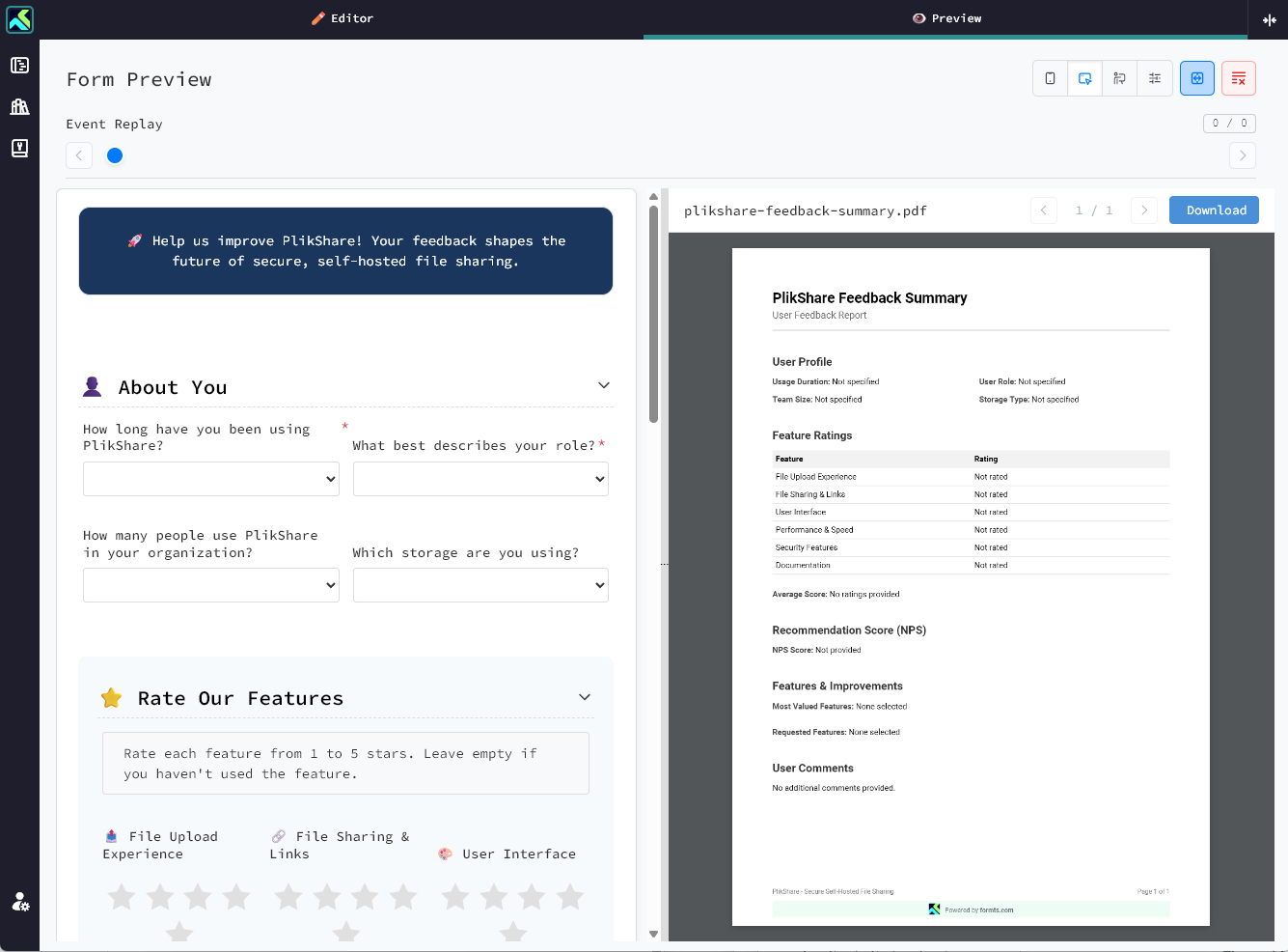 FormTs - Screenshot 3 showing product features and functionality