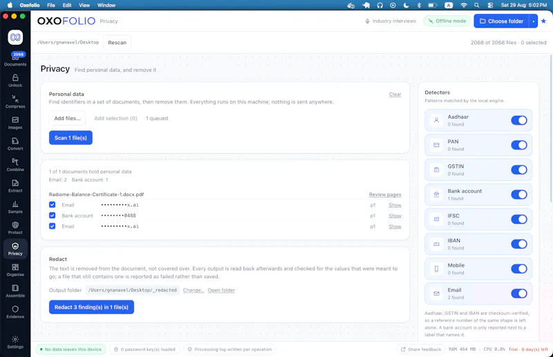 Oxofolio screenshot 3