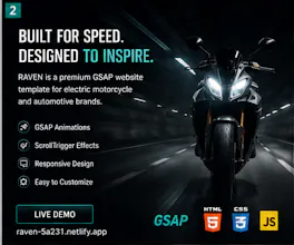 Cinematic Motorcycle Website Template gallery image