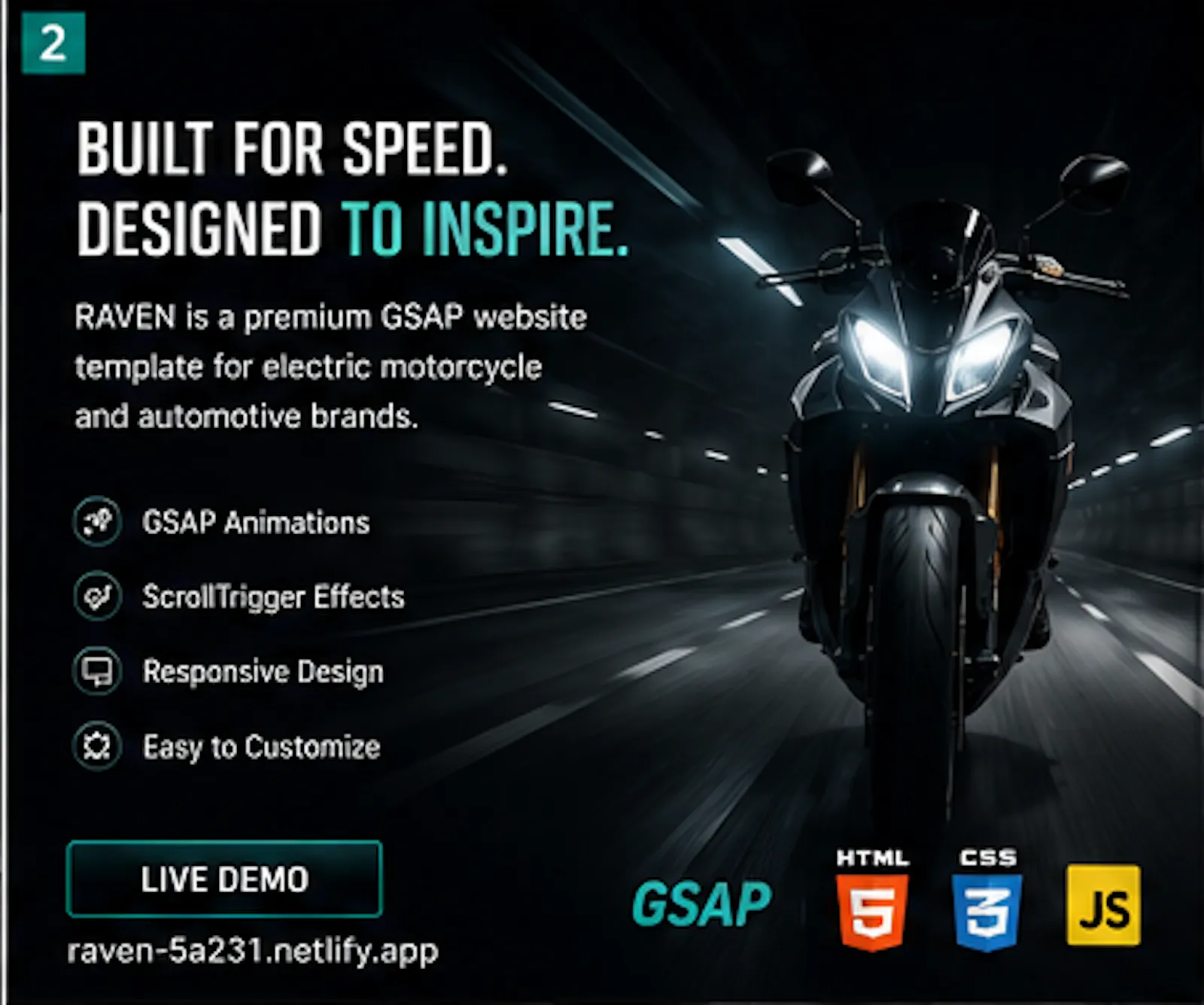 Cinematic Motorcycle Website Template screenshot 9