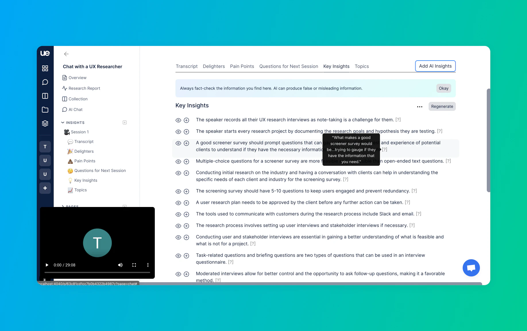 Userevaluation — screenshot 3 showing tool features and UI
