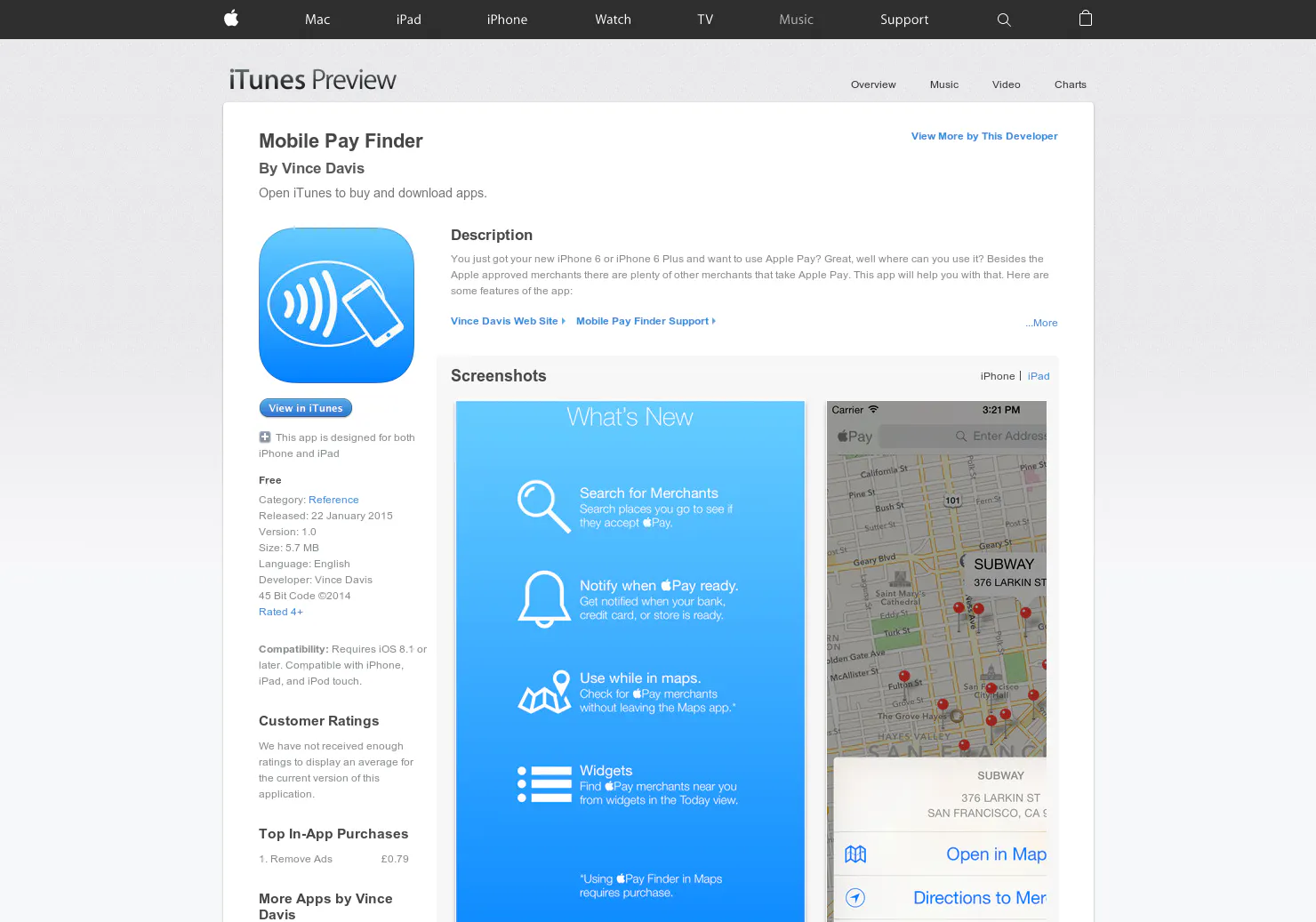 Mobile Pay Finder