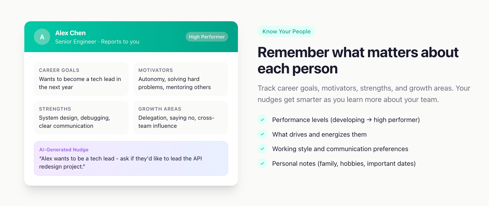 ManagerNudge.ai - Screenshot 4 showing product features and functionality