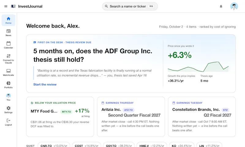 InvestJournal screenshot 2