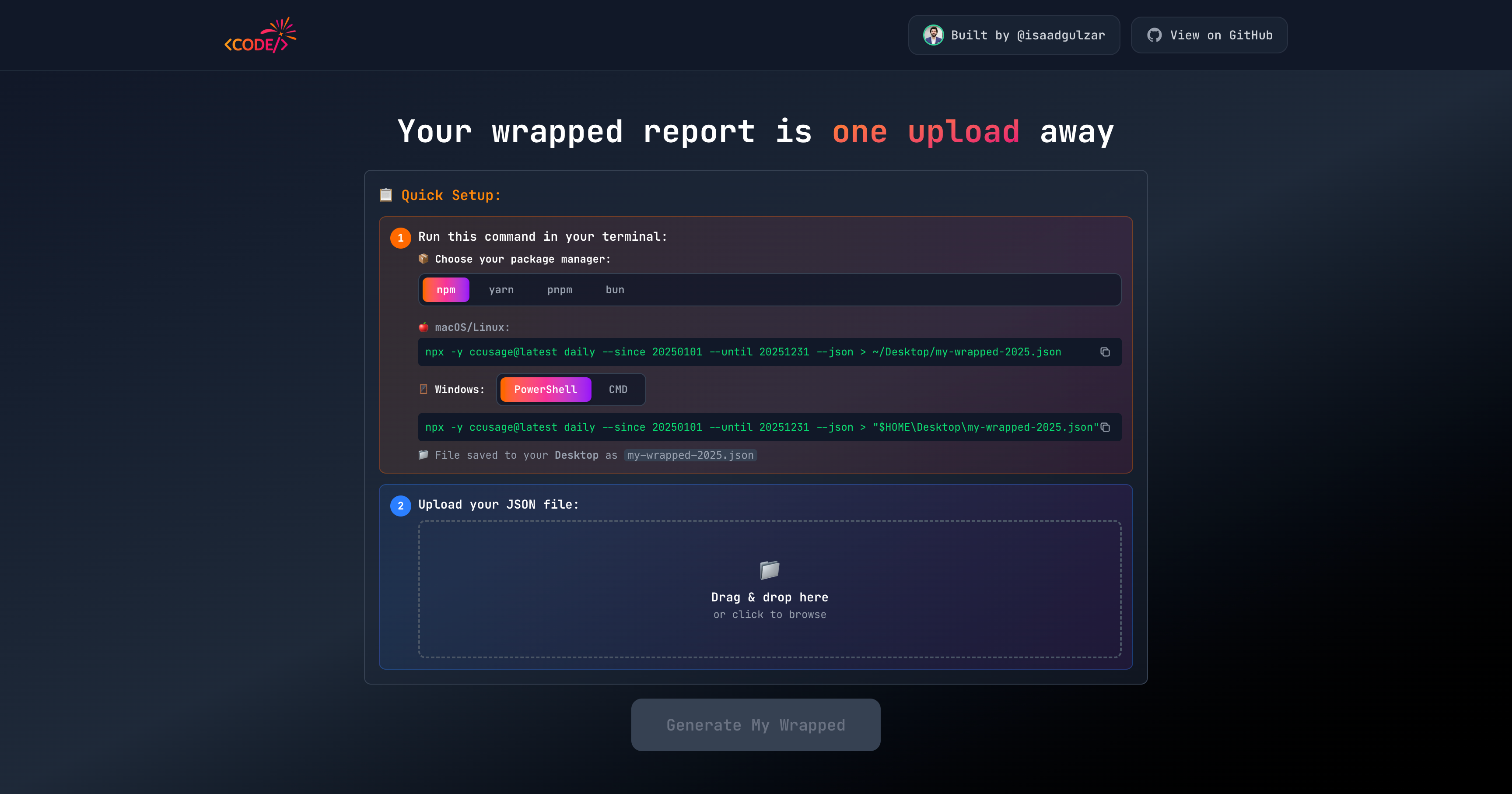 Year in Code - Screenshot 2 showing product features and functionality