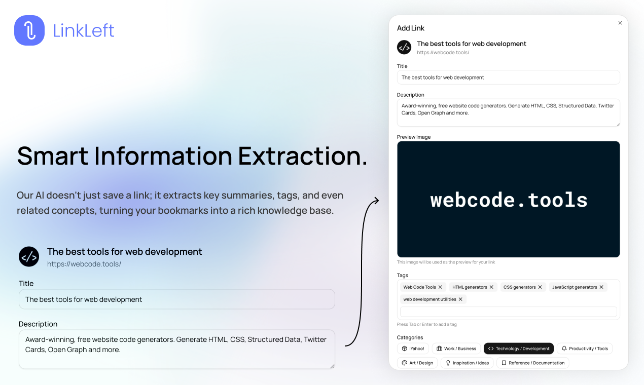 Mídia 4 de LinkLeft - Your AI-powered second brain for saving and finding links.