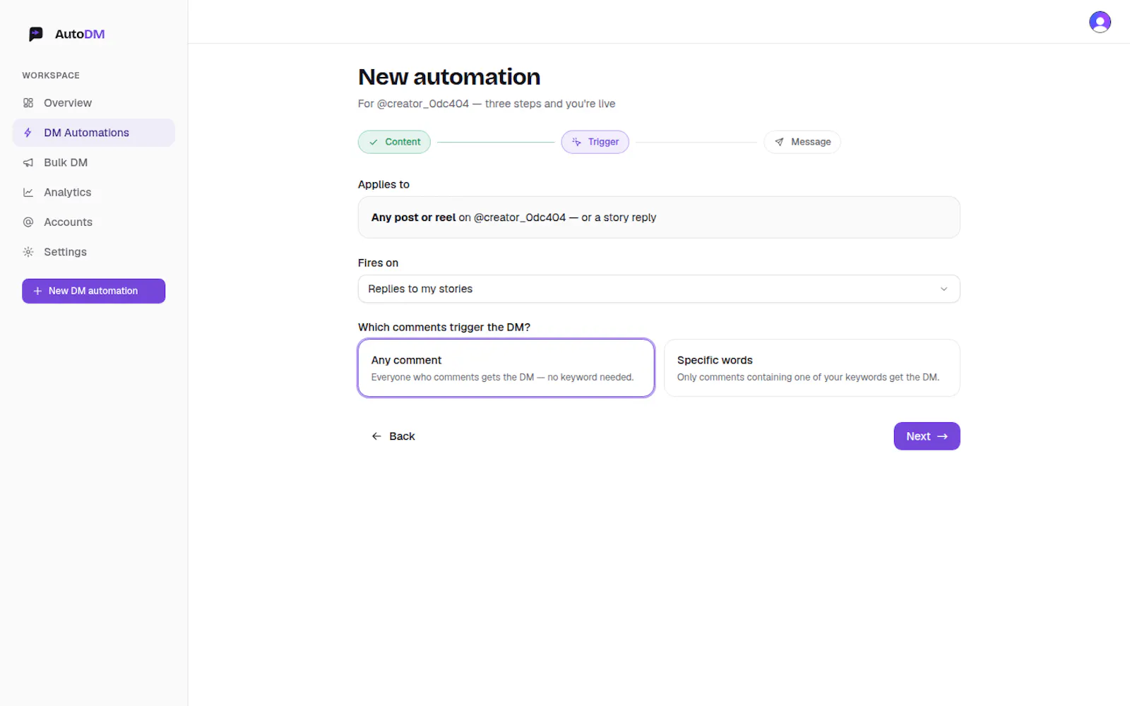 AutoDM by Codaipro screenshot 3