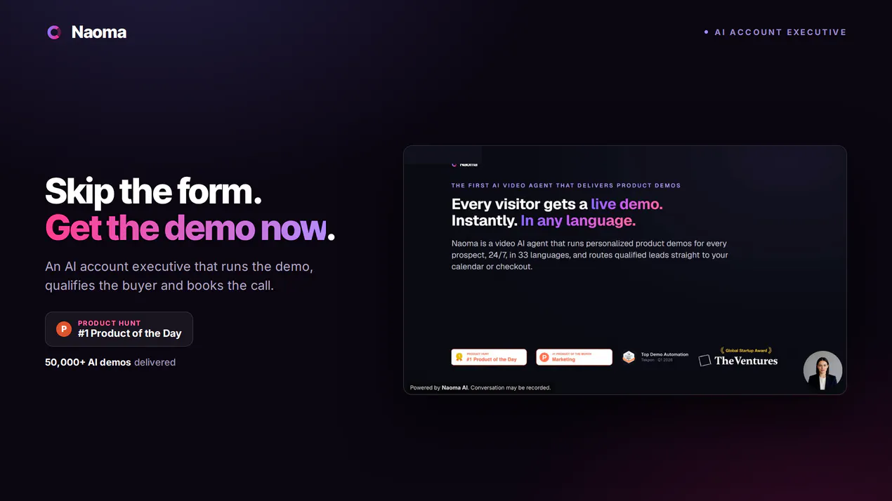 Naoma AI Demo Agent V2 product