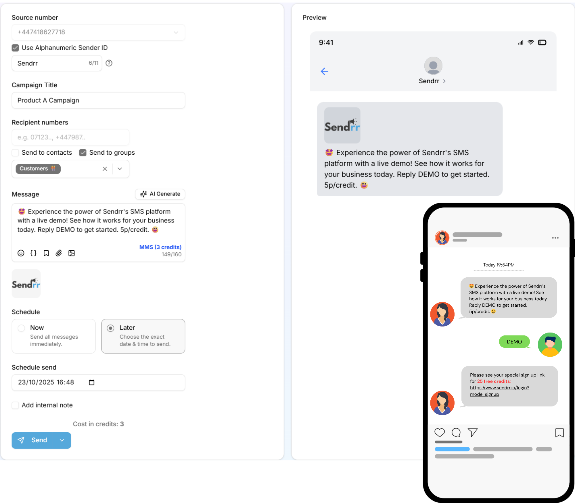 Sendrr - Screenshot 2 showing product features and functionality