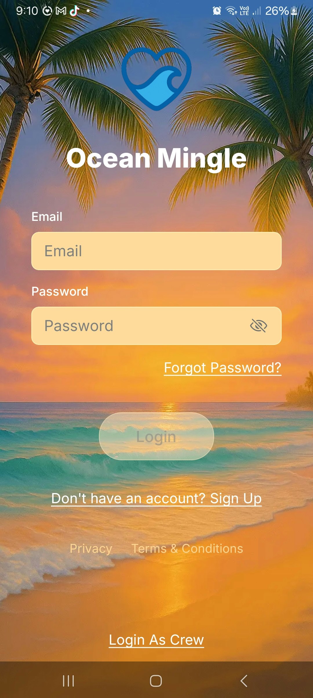 OceanMingle - Product Hunt launch logo and brand identity