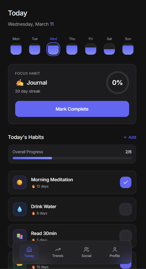 Design Habit Tracker App - Screenshot 2 showing product features and functionality