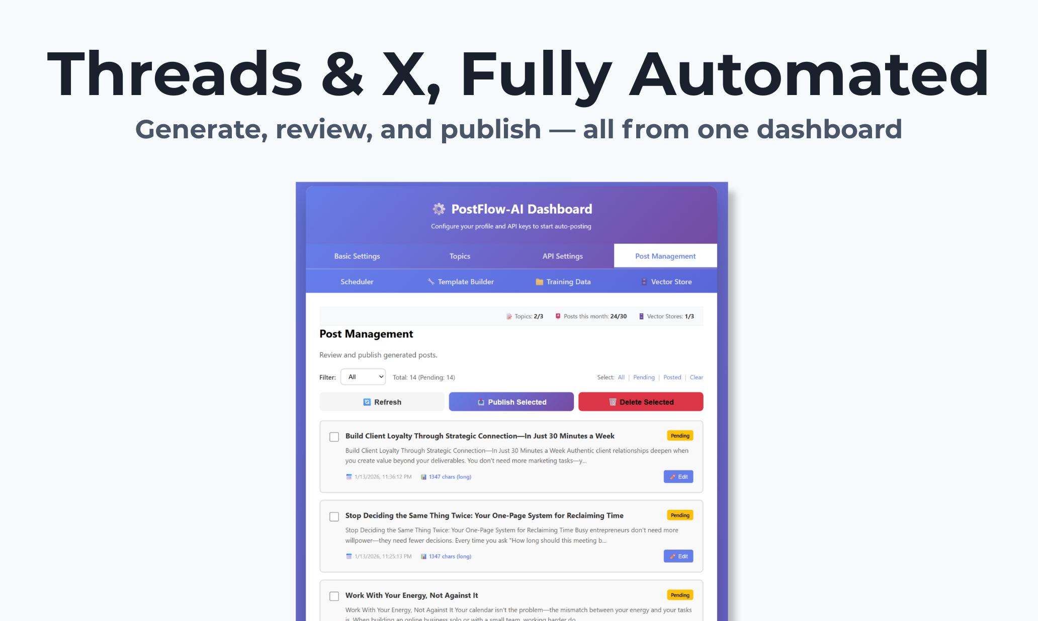 PostFlow-AI - Screenshot 3 showing product features and functionality
