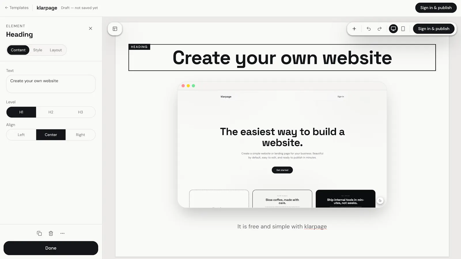 klarpage screenshot 2