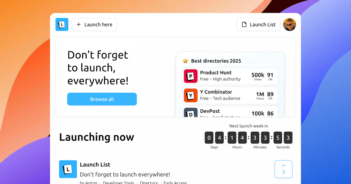 Launch list