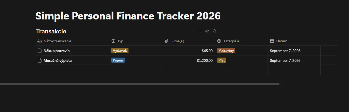 Simple Personal Finance Tracker