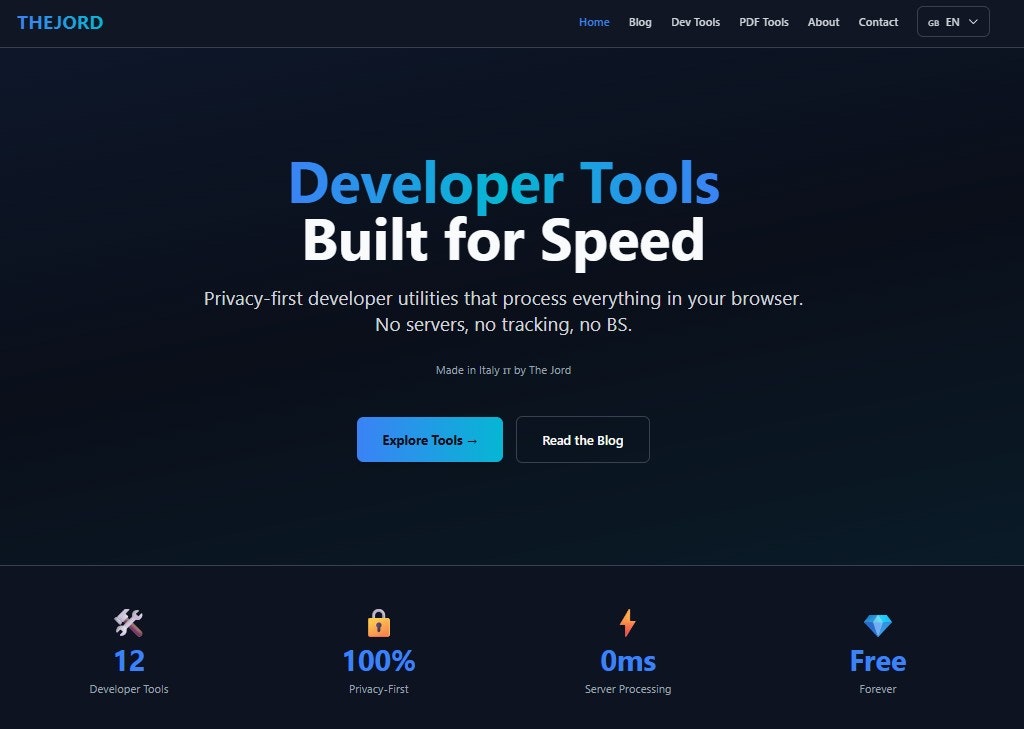 THEJORD - Main product screenshot demonstrating key features and user interface