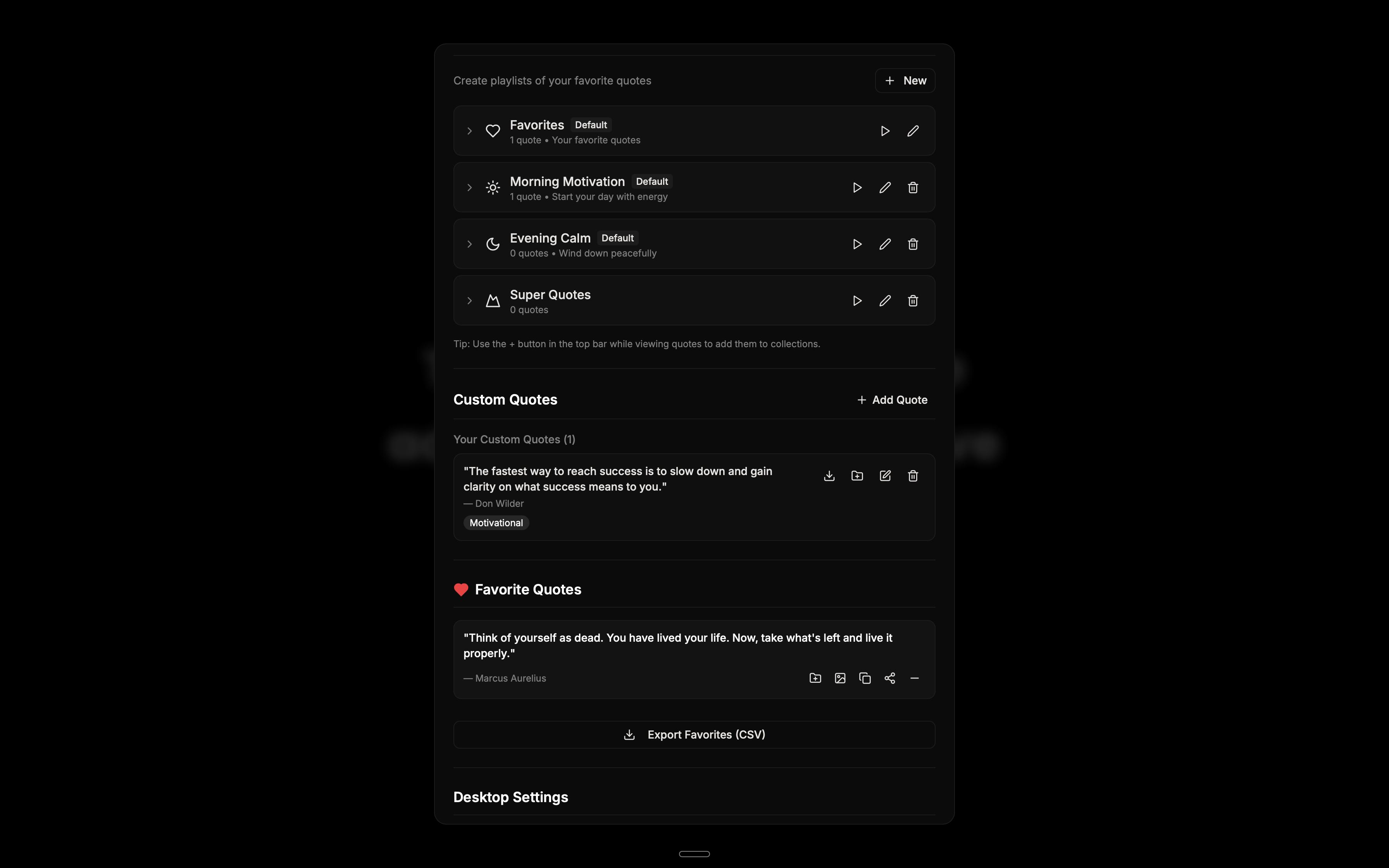 Minimal Quote - Screenshot 5 showing product features and functionality
