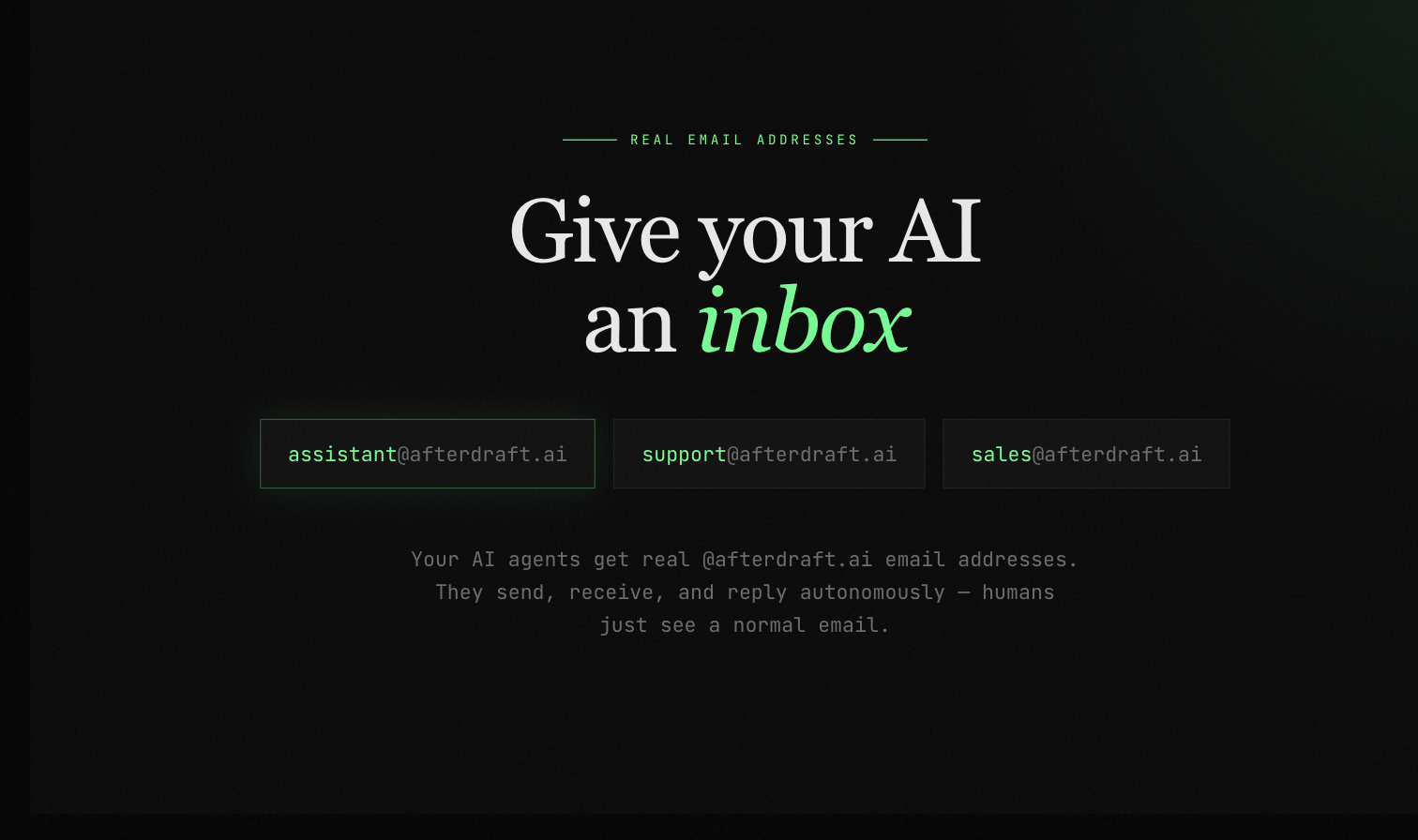 afterdraft - Screenshot 2 showing product features and functionality