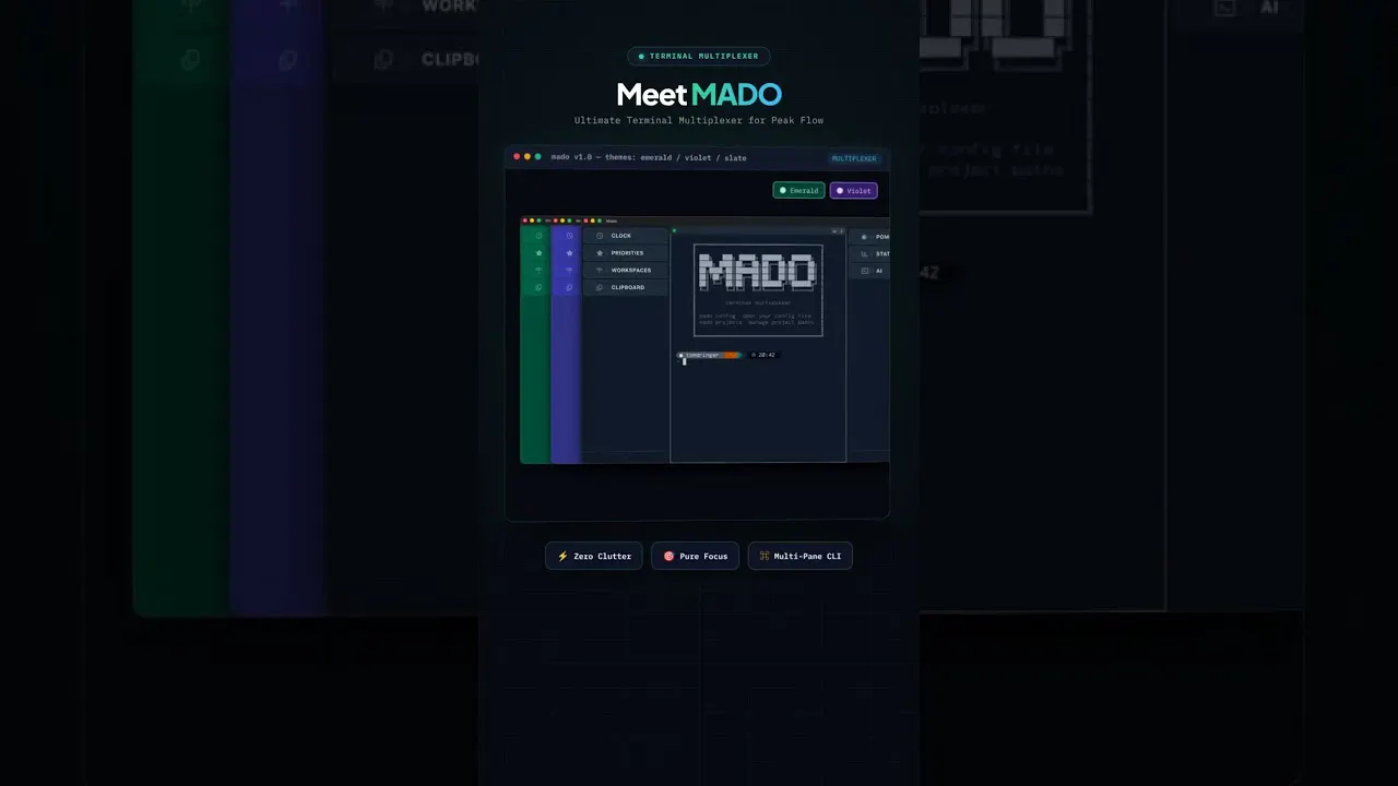 Mado — Rust Terminal Multiplexer gallery image