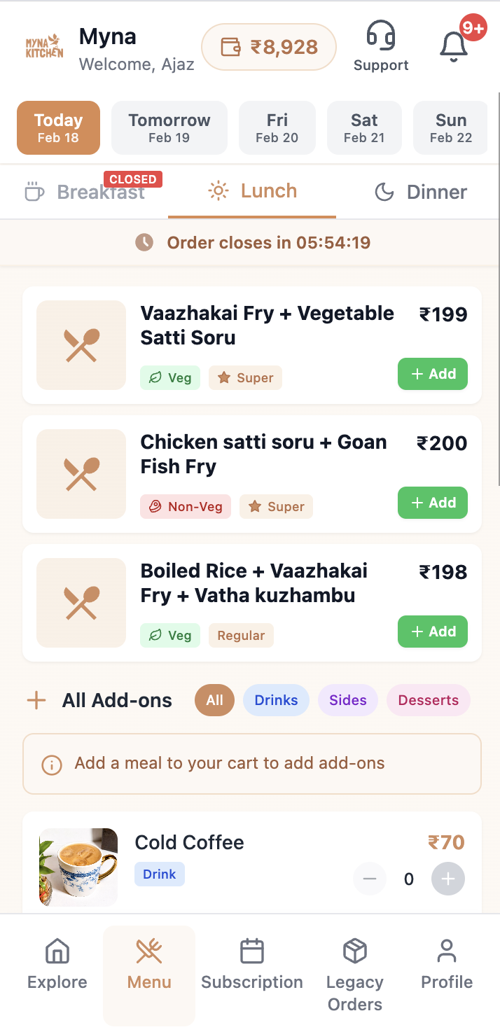 Myna Kitchen - Screenshot 2 showing product features and functionality