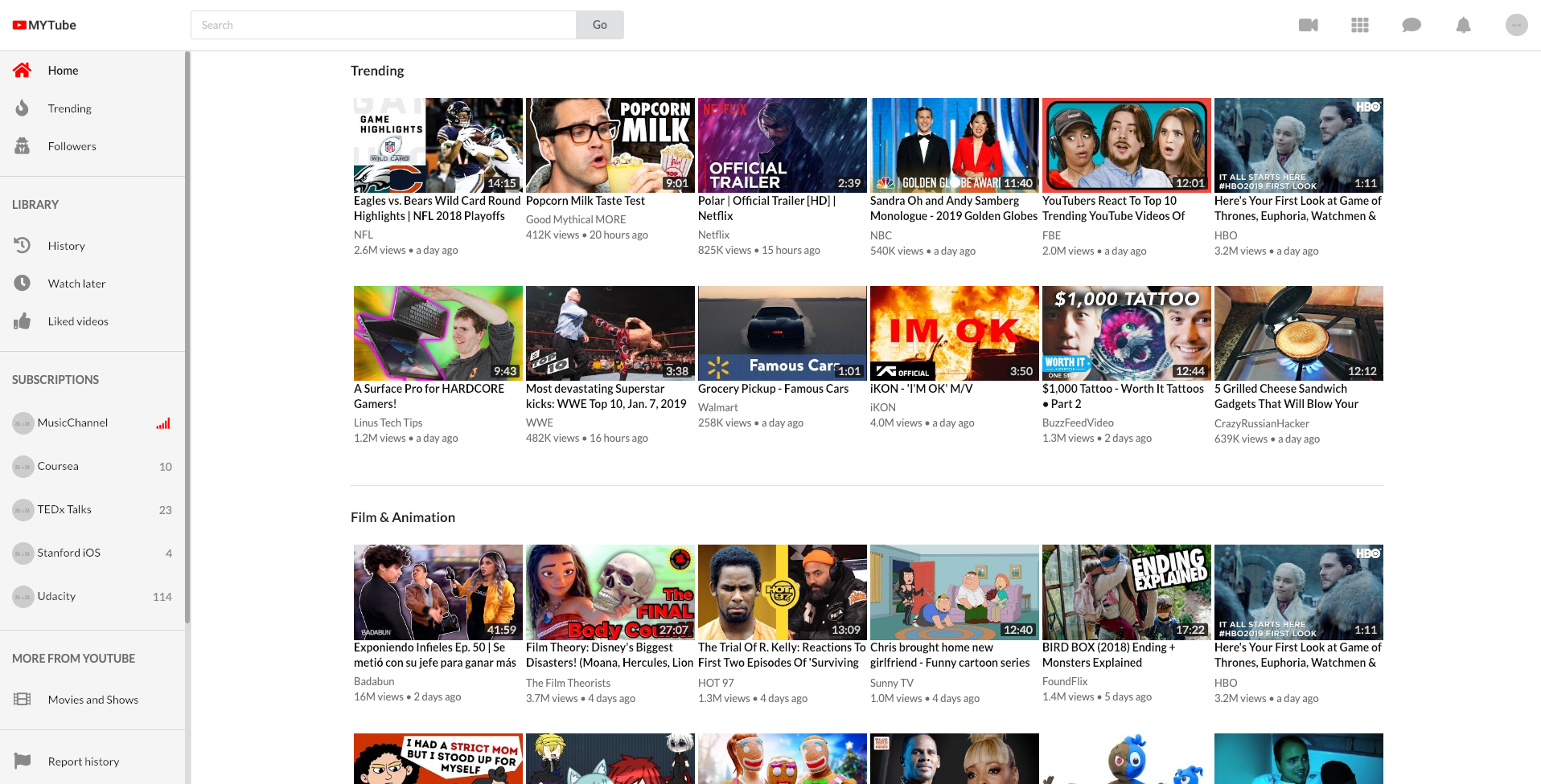 Build Youtube in React gallery image