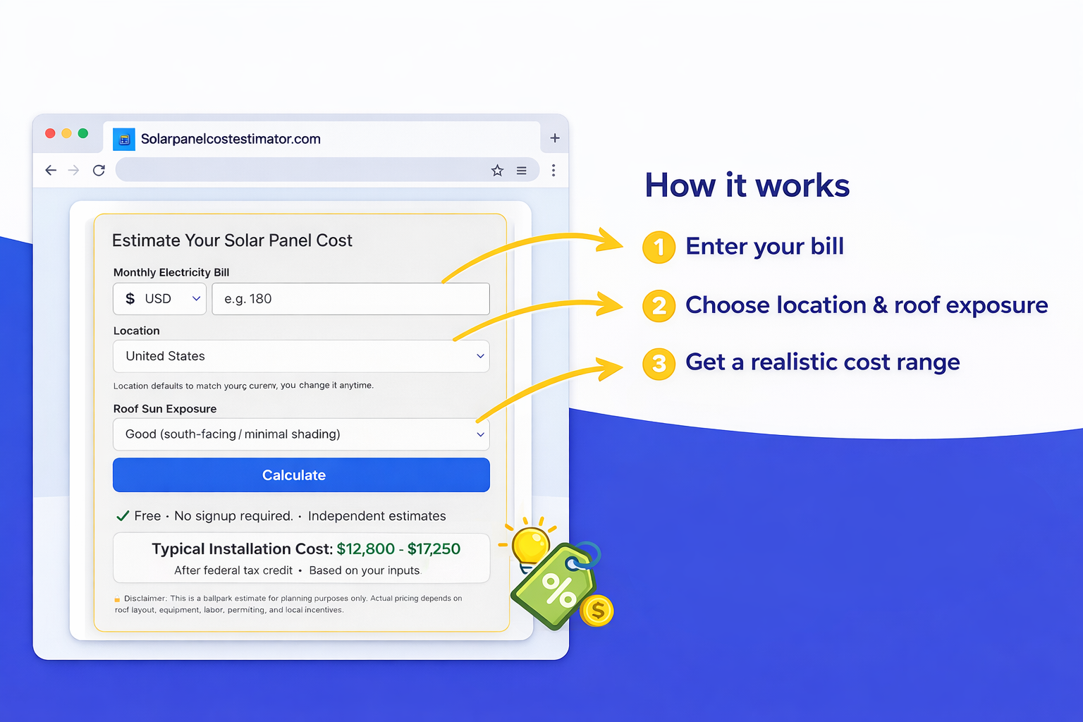 Solar Panel Cost Estimator gallery image