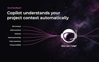 Flux Copilot trabalhando em conjunto com o Flux para aprimorar velocidade e detalhes no processo de design.