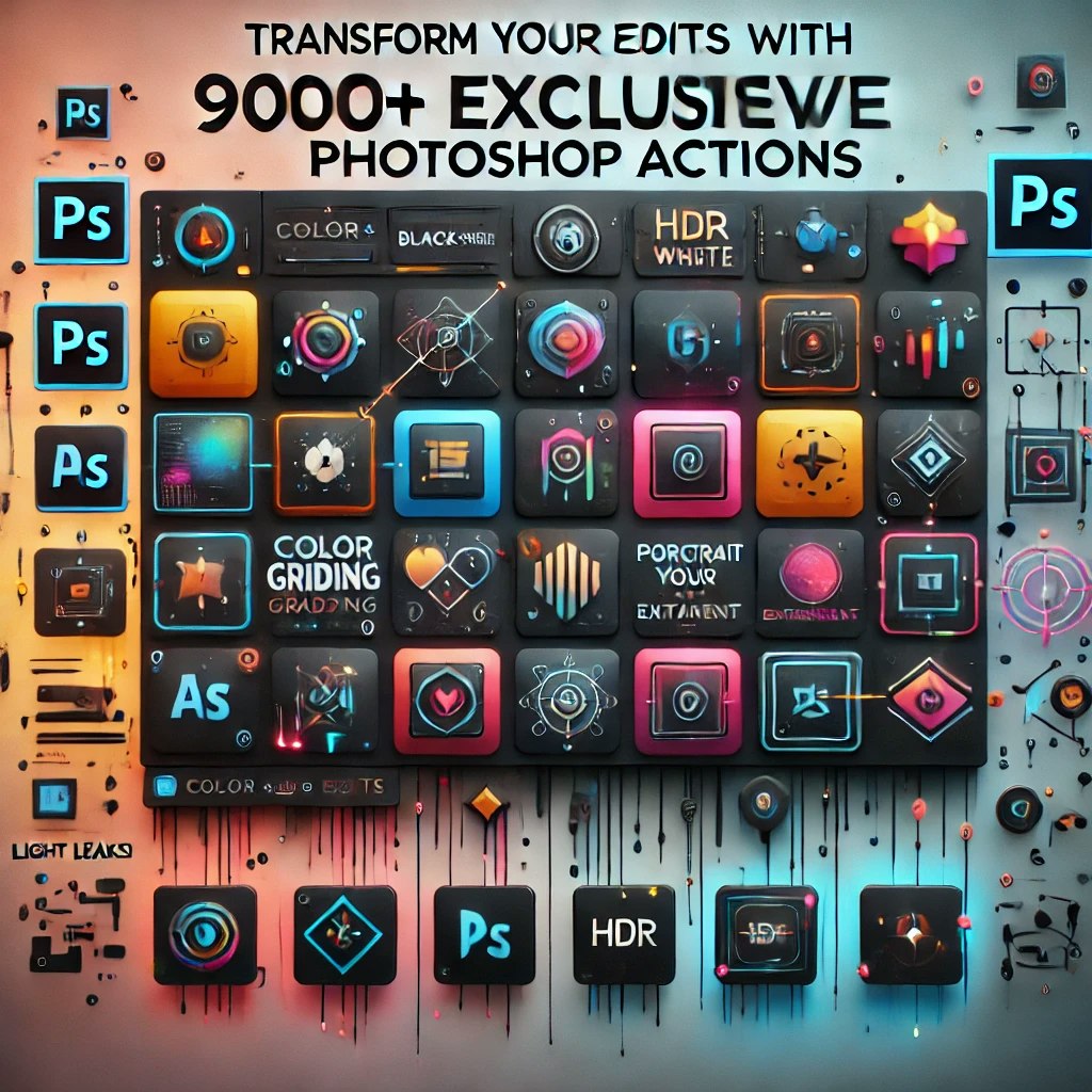 Mídia 1 de 9000 ações exclusivas do Photoshop