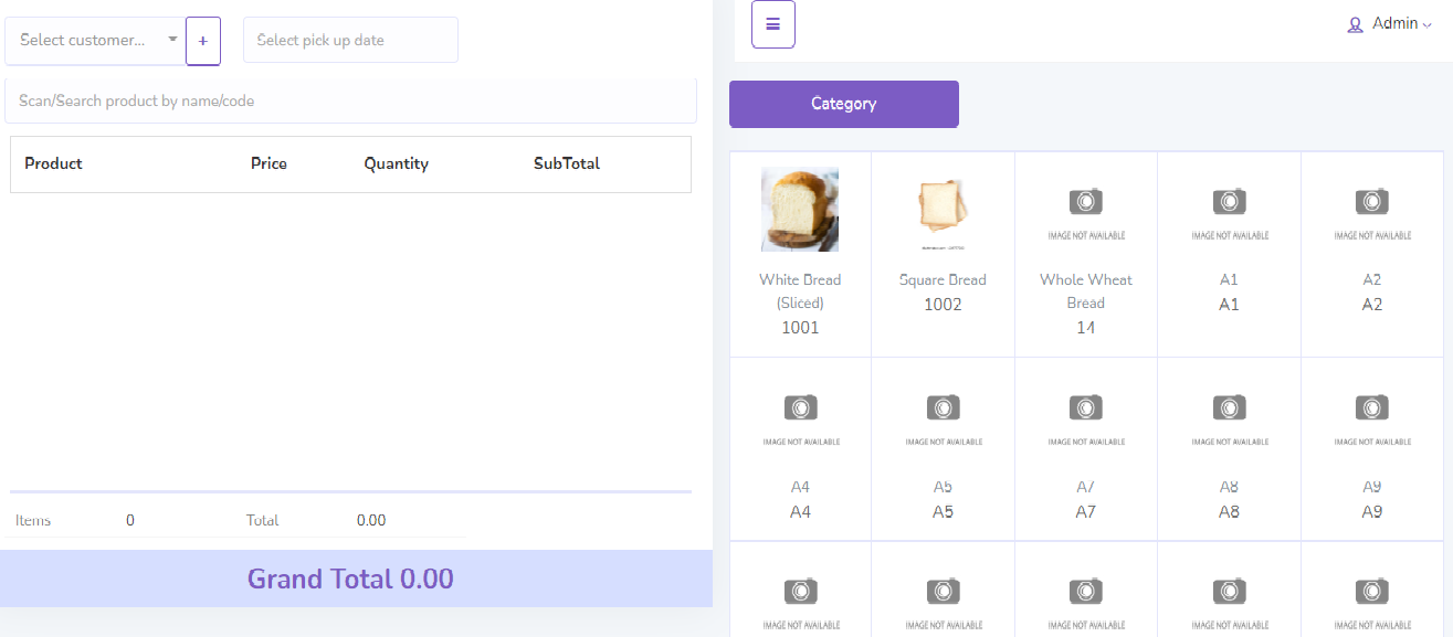 Bakery POS system